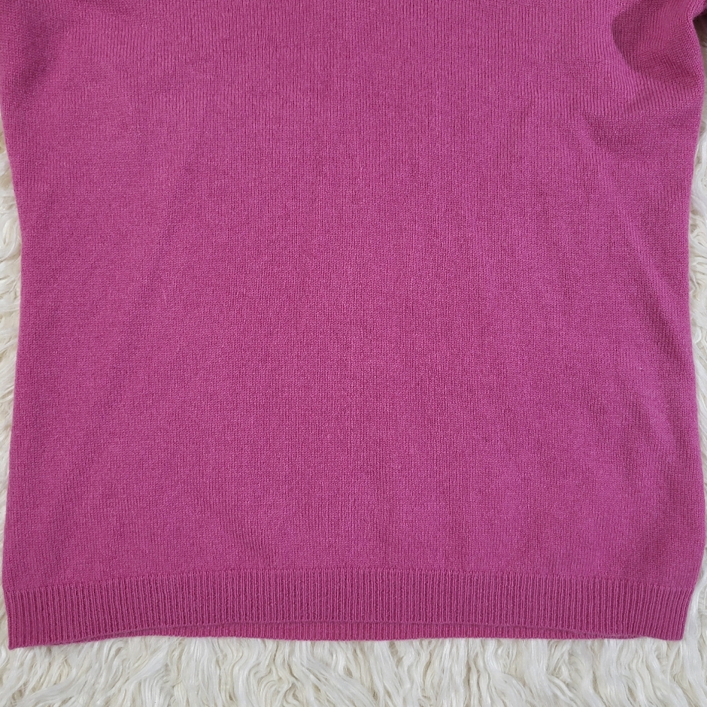 Simply Cashmere Pink V Neck 100 % Cashmere Sweater Medium - Picture 3 of 12